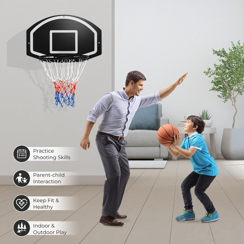 Load image into Gallery viewer, Goplus Wall Mount Basketball Hoop, 28.5¡¯¡¯ x 18¡¯¡¯ Large Backboard with 17¡¯¡¯ Rim, Shatter-Proof Backboard