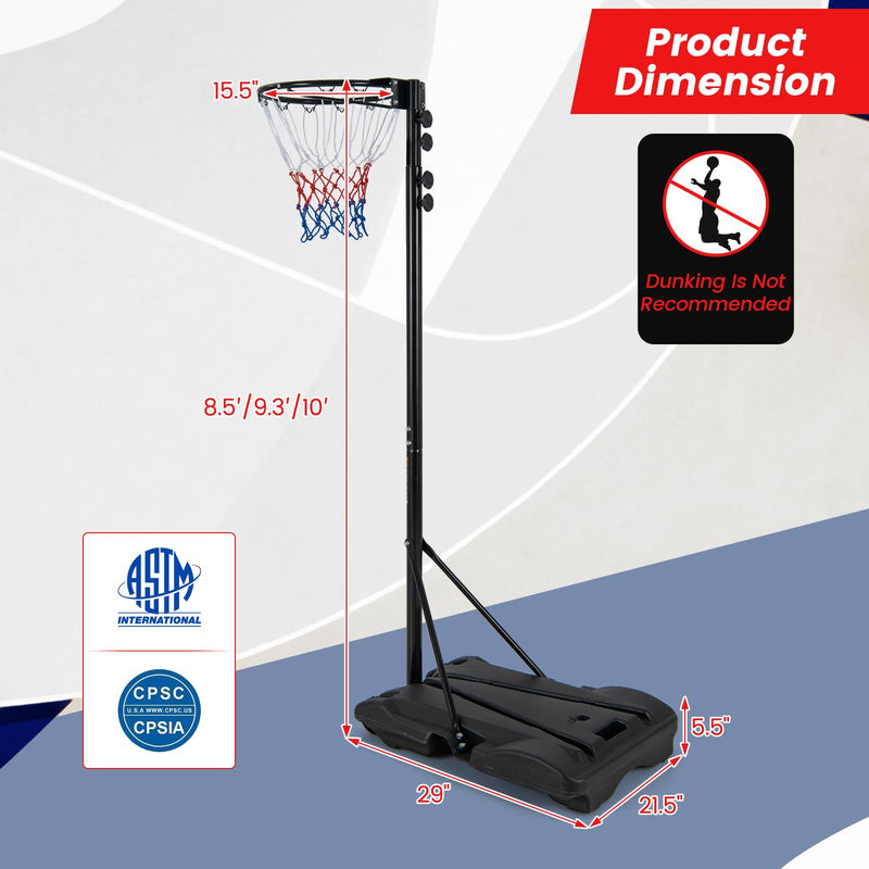 Load image into Gallery viewer, Goplus Portable Basketball Hoop Outdoor, Height Adjustable Basketball Goal System with Fillable Base & 2 Smooth Wheels