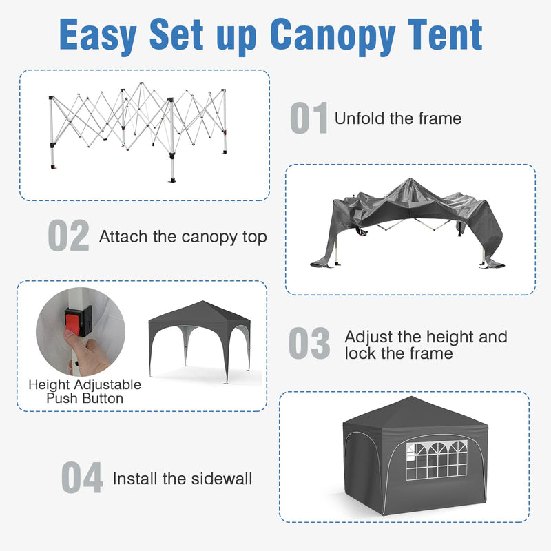 Load image into Gallery viewer, Goplus 10 X 10 FT Pop up Canopy Tent with 4 Removable Sidewall