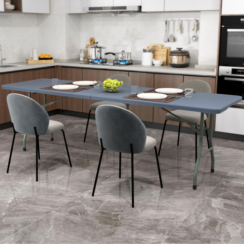 Load image into Gallery viewer, Goplus 8ft Plastic Folding Table, 350 LBS Outdoor Heavy Duty Folding Tables with HDPE Tabletop, Handle