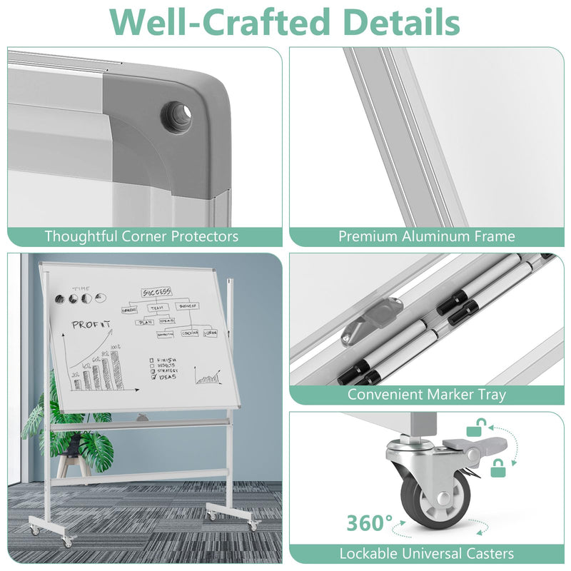 Load image into Gallery viewer, Goplus 48" x 36" Double-Sided Magnetic Dry Erase Board with Flipchart