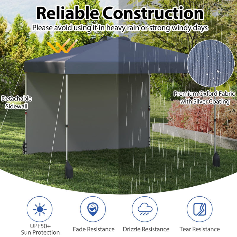 Load image into Gallery viewer, Goplus 10 x 10 Pop Up Canopy with 1 Sidewall and Wheeled Bag
