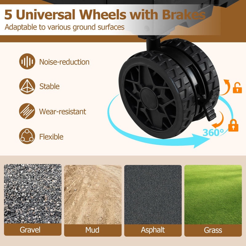 Load image into Gallery viewer, Goplus Portable Rolling Trolley Collapsible Cart for Grocery Shopping Camping & Travel