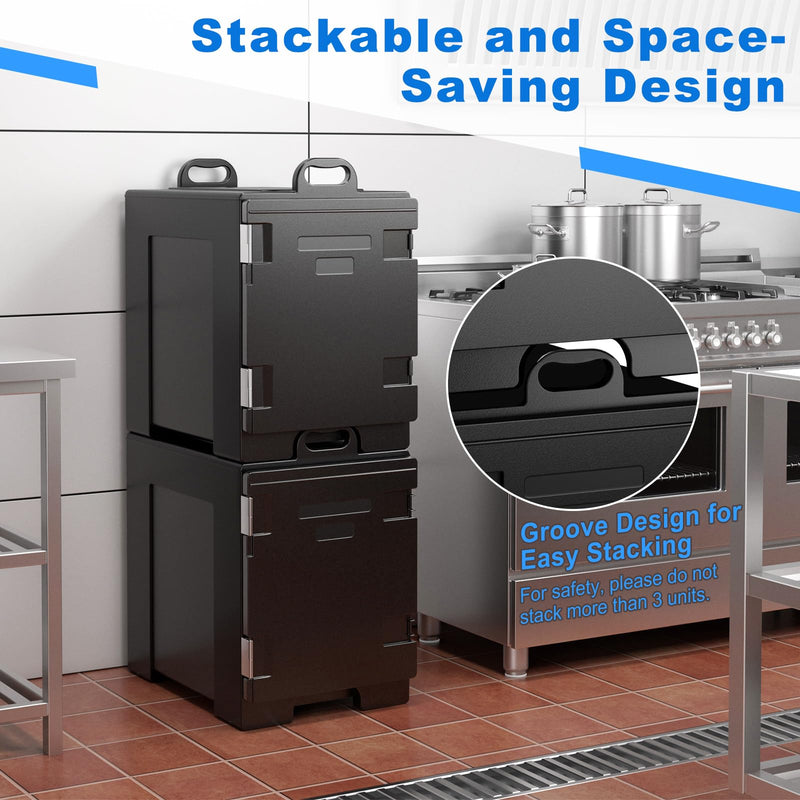 Load image into Gallery viewer, Goplus Insulated Food Pan Carrier, 82 Qt LLDPE Hot Box w/5 Full-Size Food Pans, Double Buckles