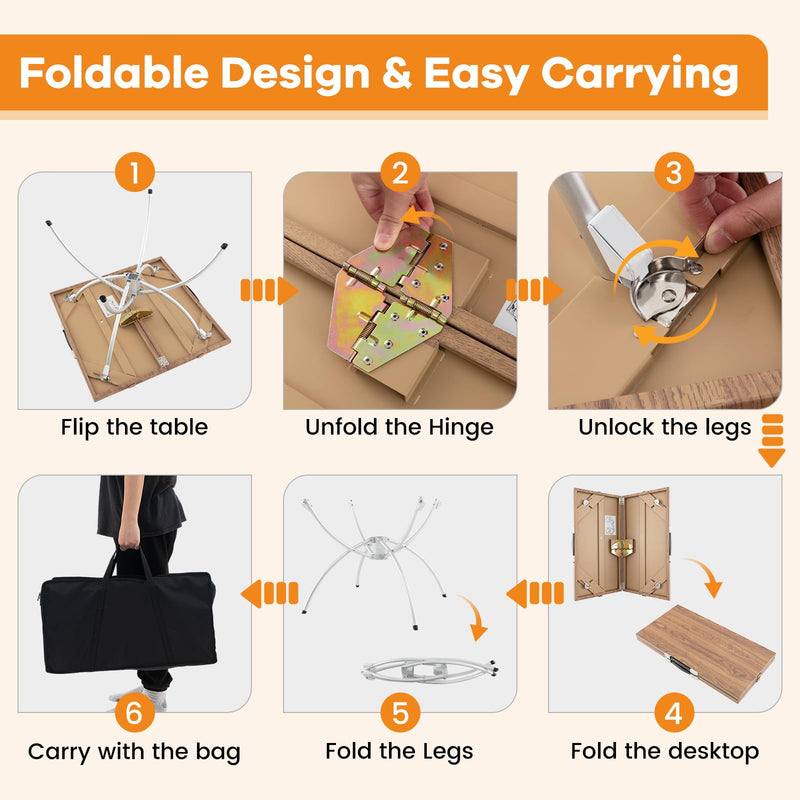 Load image into Gallery viewer, Goplus Aluminum Camping Table, 2 PCS Folding Picnic Tables w/Extendable Design, Wood-Grain Tabletop