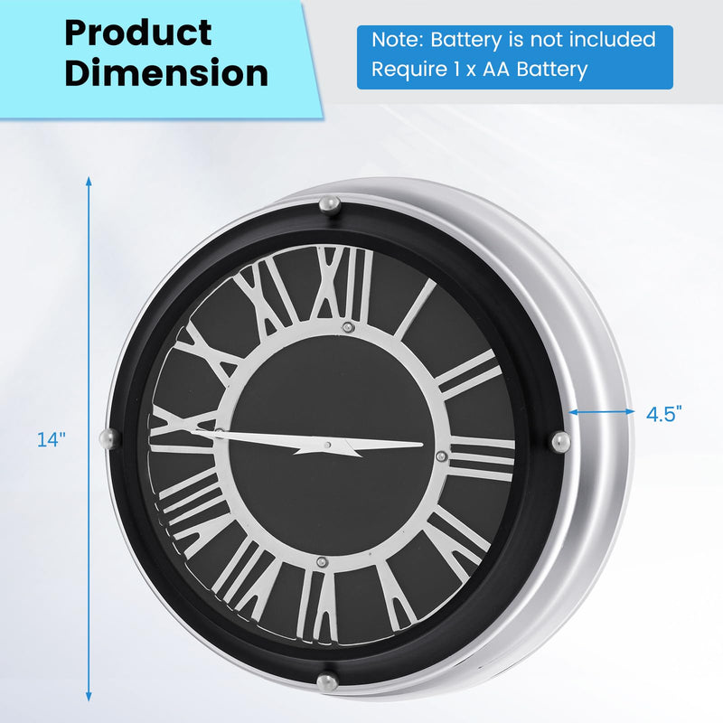 Load image into Gallery viewer, Goplus Silent Wall Clock, Non-Ticking Modern Clock