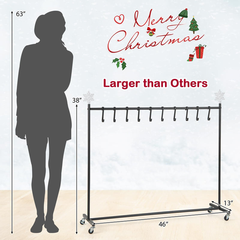 Load image into Gallery viewer, Goplus 10-Hook Christmas Stocking Holder Stand on Wheels