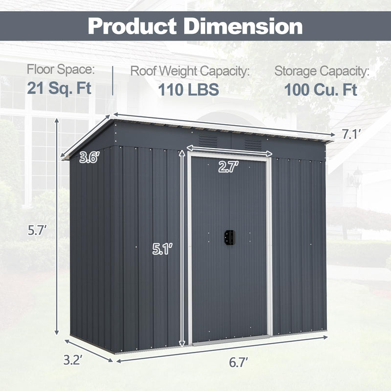 Load image into Gallery viewer, Goplus Outdoor Storage Shed with Floor Base