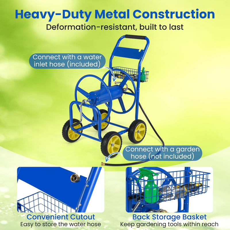 Load image into Gallery viewer, Goplus Garden Hose Reel Cart | 300 FT of 5/8" Large Capacity