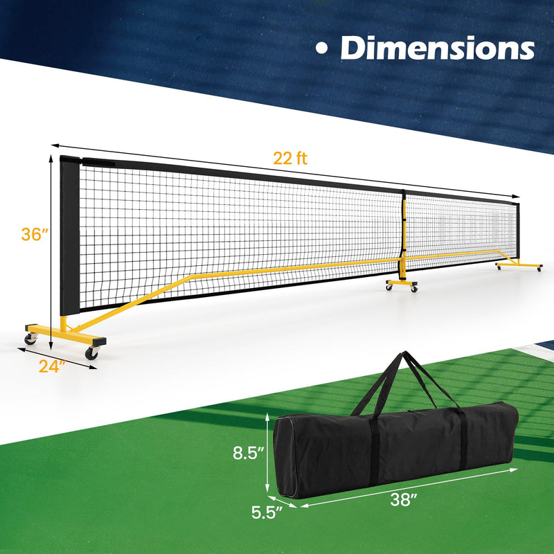 Load image into Gallery viewer, 22FT Regulation Size Pickle Ball Net System with Strong Metal Frame
