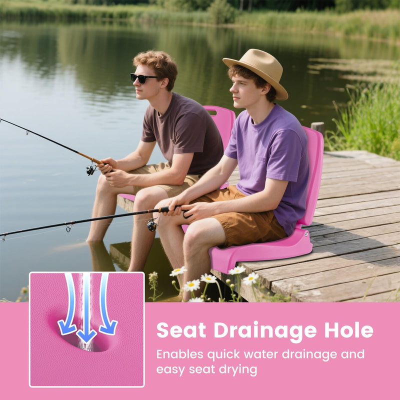 Load image into Gallery viewer, Goplus Foldable Portable Flip Seat with Back Support & 2 Handles for Edge of Pool