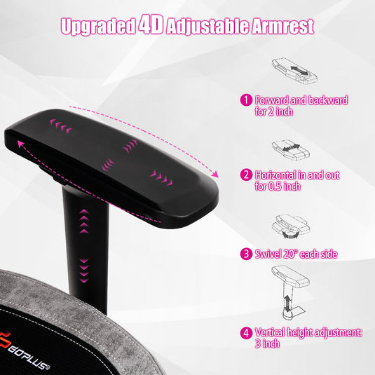 Goplus 360° Swivel Height Adjustable Computer Gamer Chair with Adjustable Lumbar Support