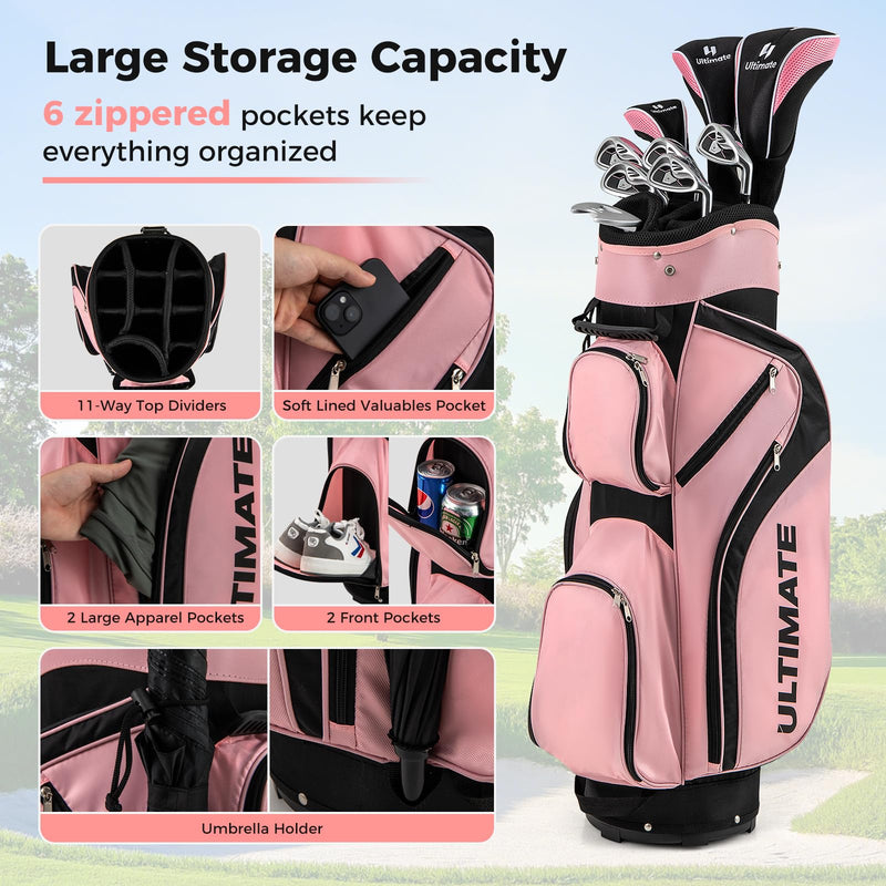 Load image into Gallery viewer, Goplus Complete Golf Club Set for Women, 9 Pieces Golf Clubs with Cart Bag