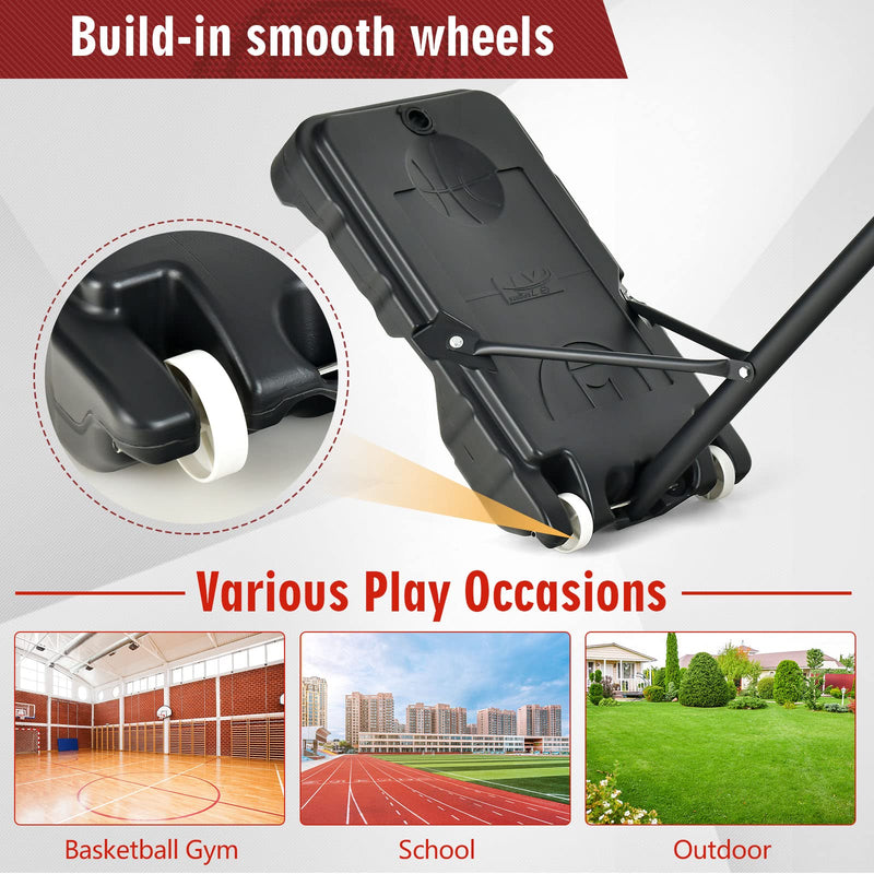 Load image into Gallery viewer, Goplus Portable Basketball Hoop, Basketball Goal with 4.3 FT-8.2 FT Adjustable Height