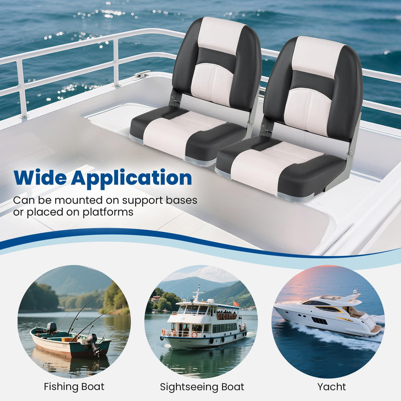 Load image into Gallery viewer, Goplus 2-Pack Boat Seats with Thick Sponge Padding and Fixing Bolts-Gray