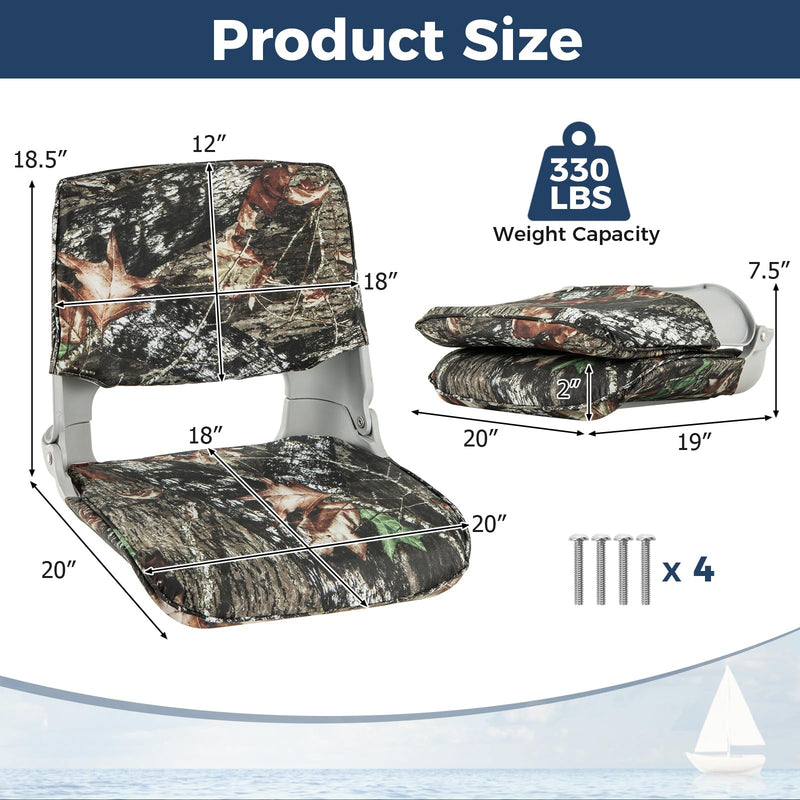 Load image into Gallery viewer, Goplus Low/High Back Boat Seats, Folding Boat Seat with Stainless Steel Screws & Aluminum Hinges, Thickened Sponge Padding