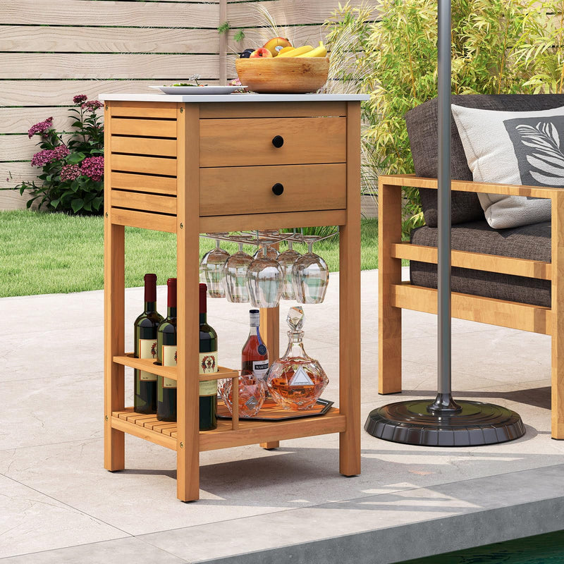 Load image into Gallery viewer, Goplus Outdoor Bar Buffet Sideboard for Backyard Garden Deck Corner