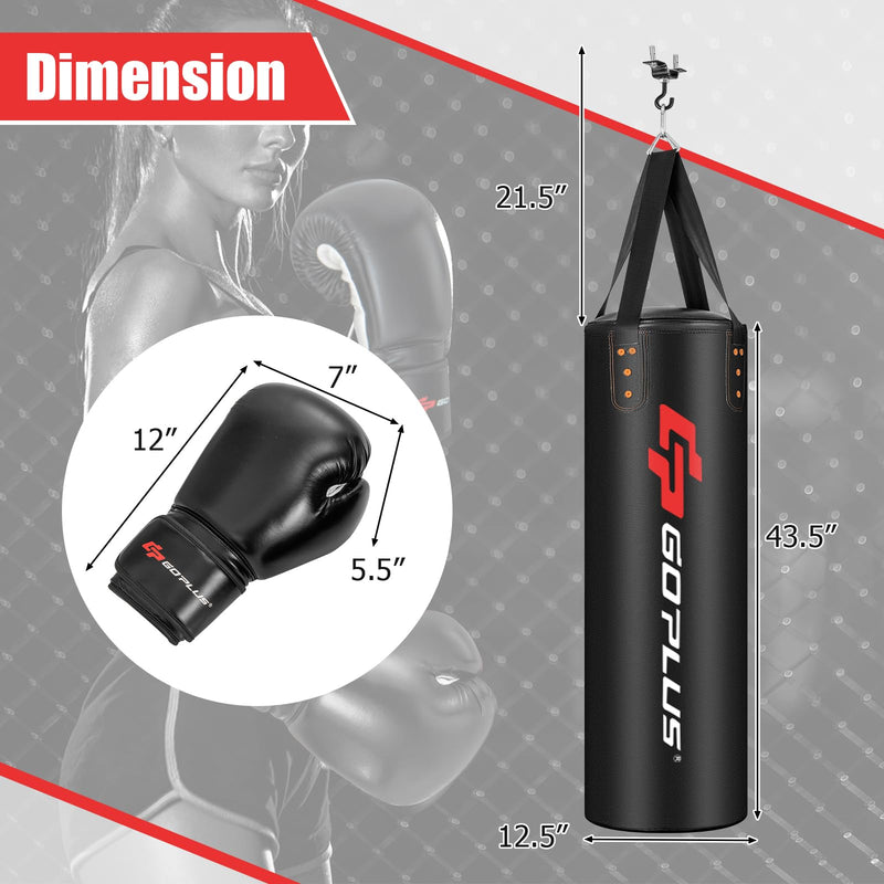 Load image into Gallery viewer, Goplus Punching Bag, Unfilled Heavy Boxing Bag Set with 12OZ Gloves, Wraps, Ceiling Hook, Hanging Kick Boxing Bag for Adults Youth