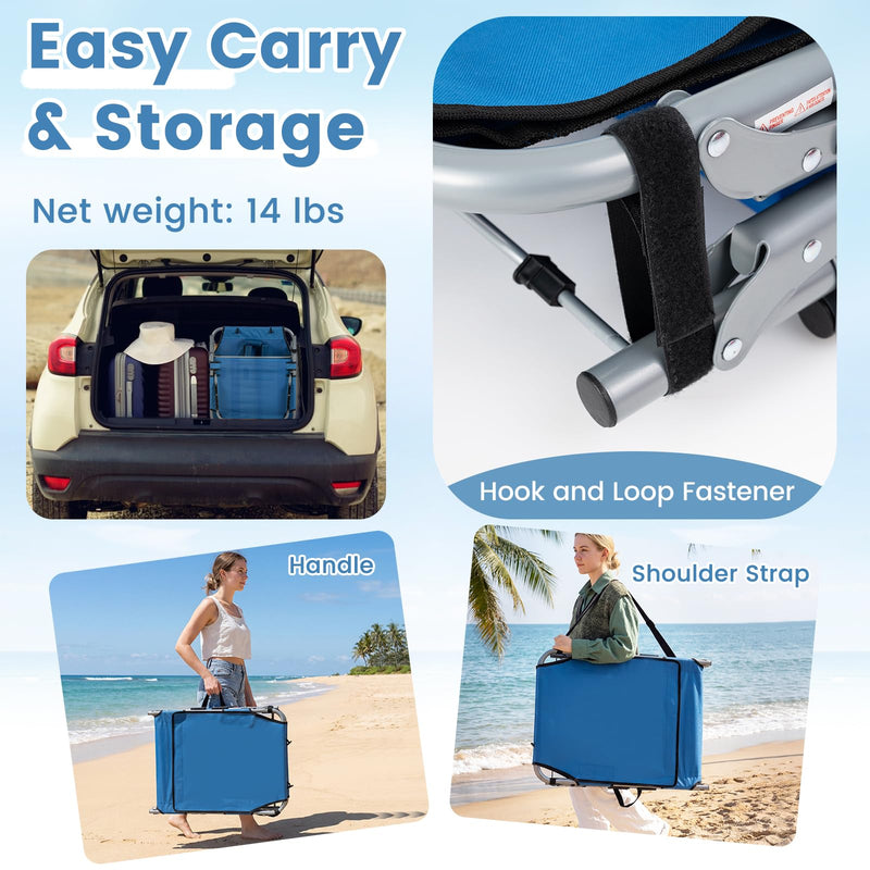 Load image into Gallery viewer, Goplus Tanning Chair with Face Arm Holes w/4-Level Backrest & Head Pillow for Pool Beach