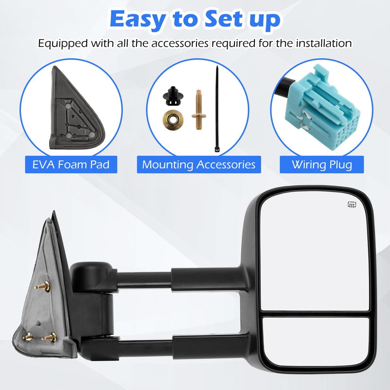 Load image into Gallery viewer, Goplus Tow Mirrors for 2003-2006 Chevy Silverado GMC Sierra Avalanche Suburban Tahoe Yukon XL