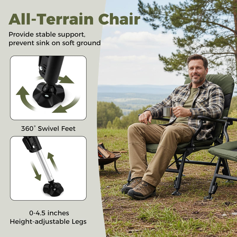 Load image into Gallery viewer, Goplus Heavy Duty All-Terrain Camping Chair with Padded High-Back