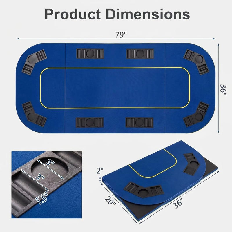 Load image into Gallery viewer, Goplus 79 x 36 Inch Poker Table Top | Foldable 8 Player Texas Holdem Poker Table Topper