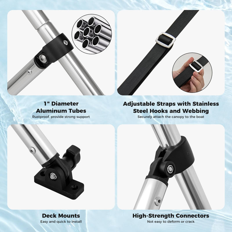 Load image into Gallery viewer, Goplus 3-Bow Bimini Top Pontoon Jon Boat Cover