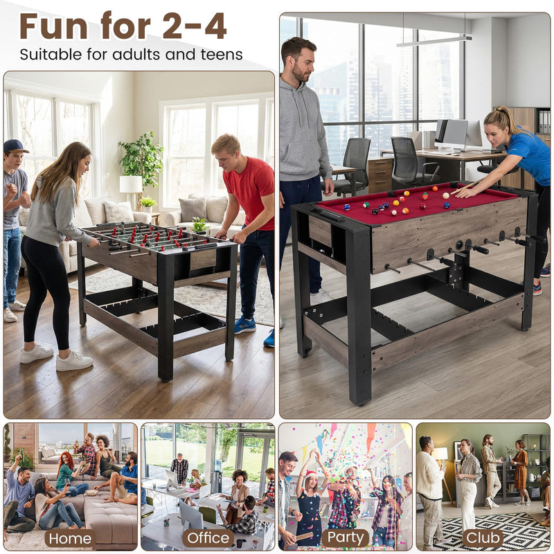 Load image into Gallery viewer, Goplus 3-in-1 Swivel Game Table with Foosball Pool Billiards & Table Tennis for Adults