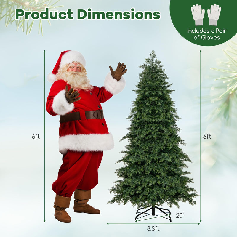 Load image into Gallery viewer, Goplus 6ft Artificial Christmas Tree, Unlit Green Hinged Xmas Full Tree with 721 Lush Branch Tips