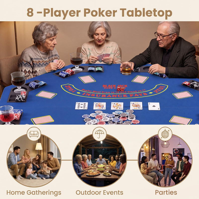 Load image into Gallery viewer, Goplus 48" Poker Table Top - 8 Player Foldable Texas Holdem Poker Table Topper