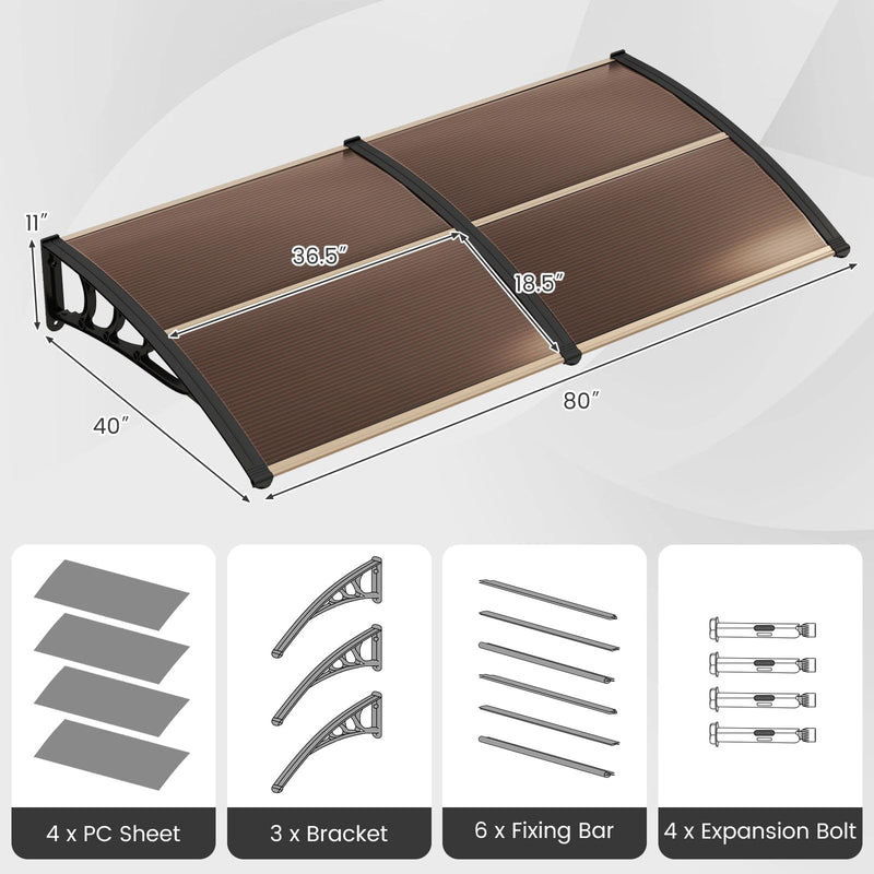 Load image into Gallery viewer, Goplus Awnings for Doors, Window Awning with Rain Snow Sunlight UV Protection, UPF 50+