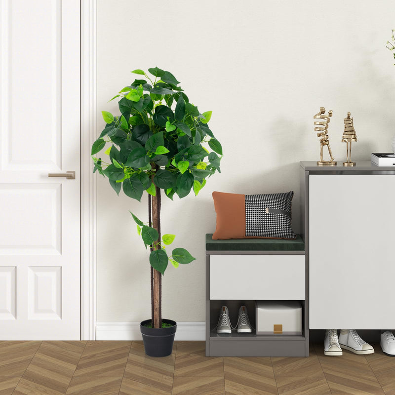 Load image into Gallery viewer, Goplus 45" Artificial Hydrangea Tree, Tall Fake Potted Silk Tree with Real Wood Trunk