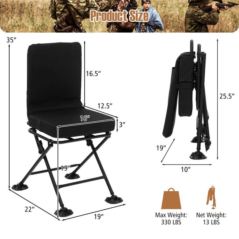 Load image into Gallery viewer, Goplus Hunting Chair, 360 Degree Swivel Hunting Seat with All-Terrain Duck Feet