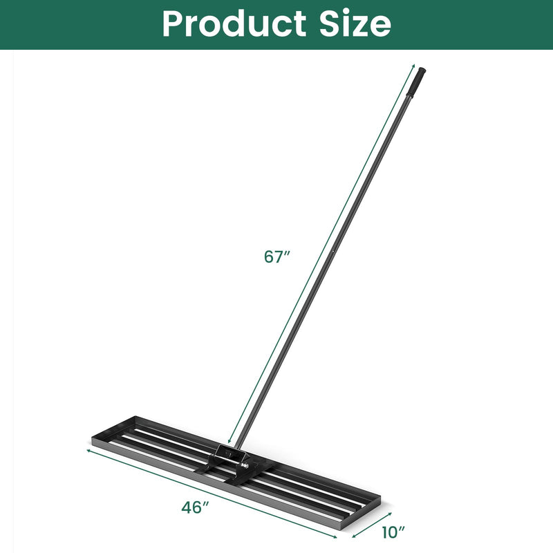 Load image into Gallery viewer, Goplus Lawn Leveling Rake 46" x 10" Heavy Duty Level Lawn Tool w/ Ergonomic Handle for Soil
