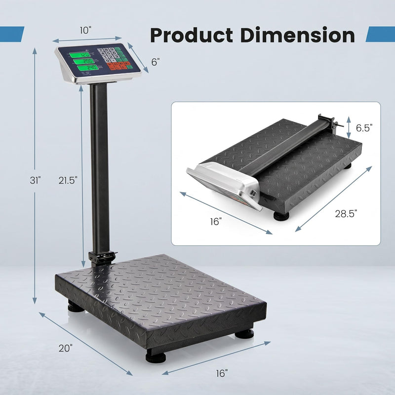 Load image into Gallery viewer, Goplus 660 LBS Foldable Postal Scale | Digital Floor Platform Weighing Scale