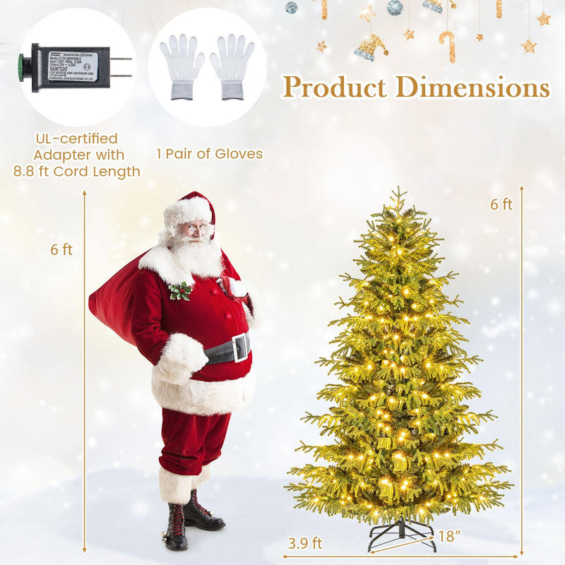 Load image into Gallery viewer, Goplus Pre-Lit Artificial Christmas Tree with PVC & Soft TPE Branch Tips & Foldable Metal Stand