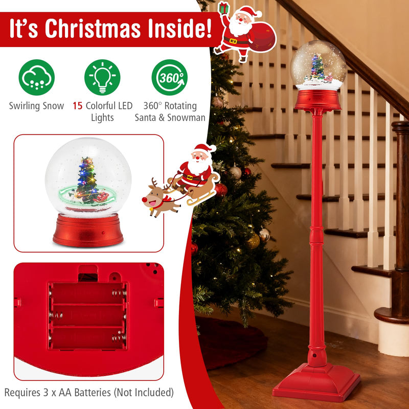 Load image into Gallery viewer, Goplus 5 Ft Christmas Snow Globe Lantern | Musical Snowy Globe Street Lamp