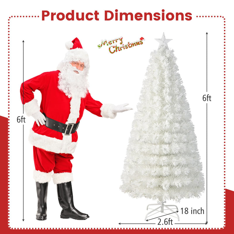 Load image into Gallery viewer, Goplus 6ft/7ft Pre-Lit White Snow Flocked Artificial Christmas Tree