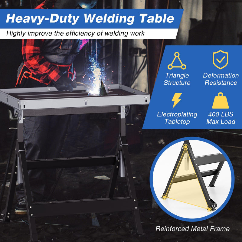 Load image into Gallery viewer, Goplus Folding Welding Table Welding Workbench with 78 x 51 cm Tabletop