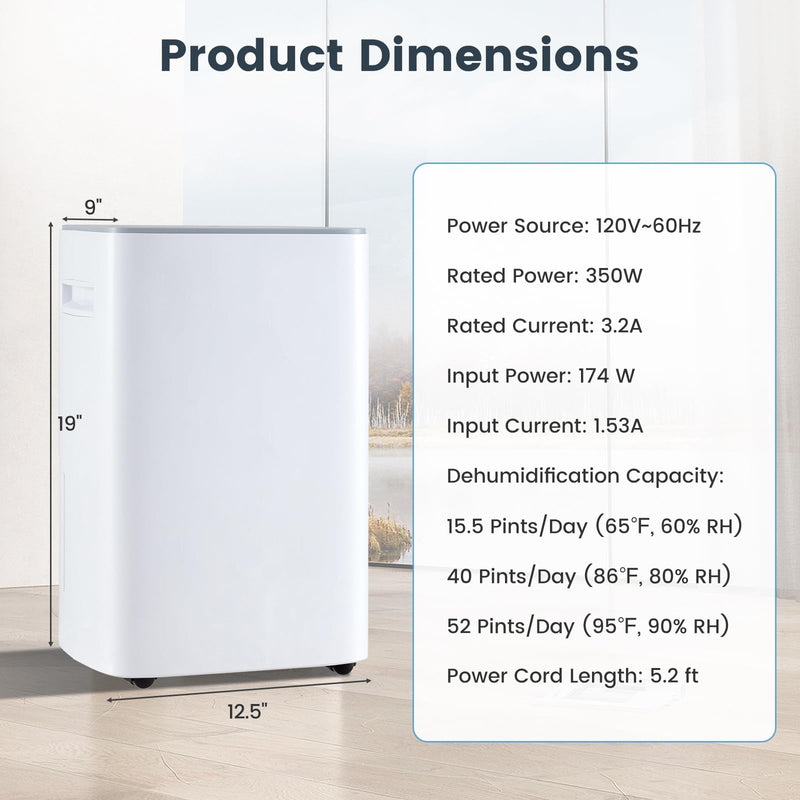 Load image into Gallery viewer, 52 Pint Dehumidifier for Basement, 4500 Sq. Ft Portable Dehumidifier w/Auto & Manual Drainage