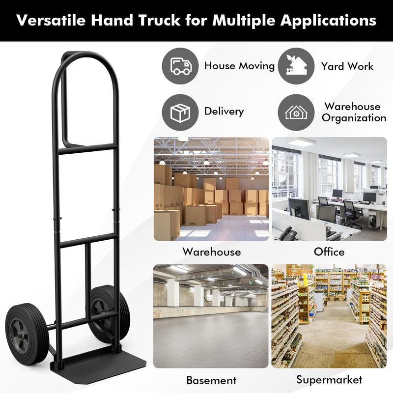 Load image into Gallery viewer, Goplus P-Handle Hand Truck, High Back Sack Barrow with 10" Wheels, Built-in Double Bearings and Foldable Load Plate