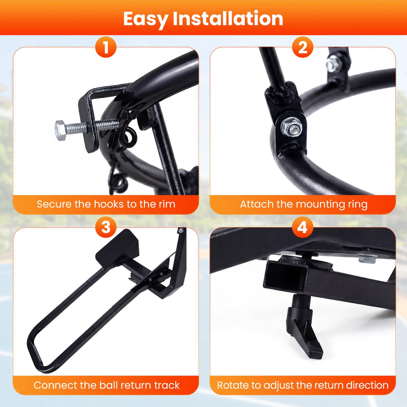 Load image into Gallery viewer, Goplus Basketball Return Attachment Heavy-Duty 180 Degree Rotatable Basketball Rebounder