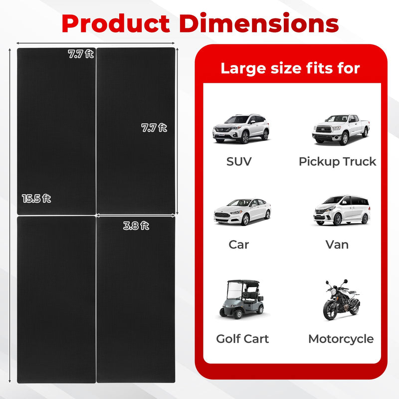 Load image into Gallery viewer, Goplus 4 PCS 7.7 x 3.8 FT Garage Floor Mats with 3D Diamond Textures
