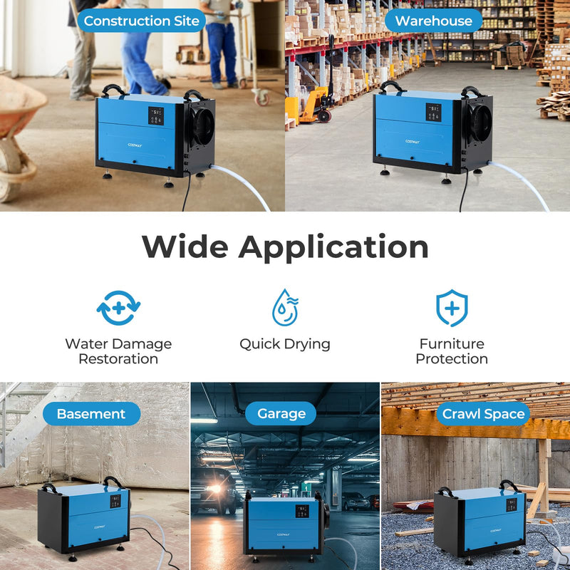 Load image into Gallery viewer, 124 PPD Commercial Dehumidifier, 1300 Sq.Ft Crawl Space Dehumidifier with 9.8 FT Drain Hose & Wired Remote Control Panel