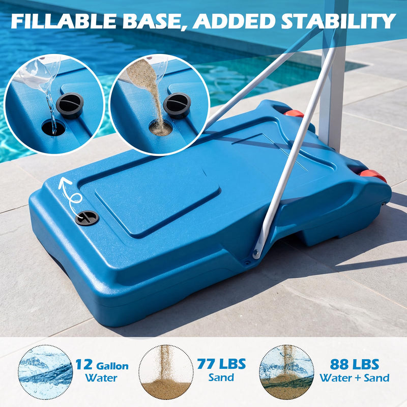 Load image into Gallery viewer, Goplus Pool Basketball Hoop 3 Levels Adjustable Height Basketball Goal with 32" Shatterproof Backboard