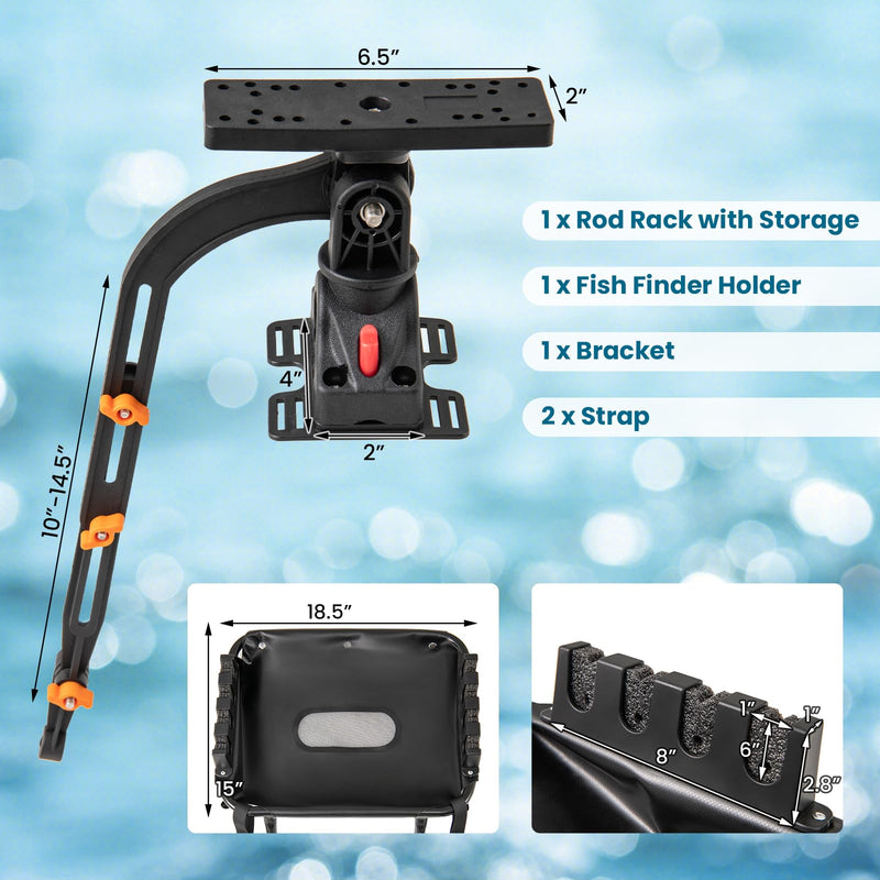 Load image into Gallery viewer, Goplus Fishing Float Tube Accessories, 360° Rotatable Fish Finder Holder w/ Mount Bracket
