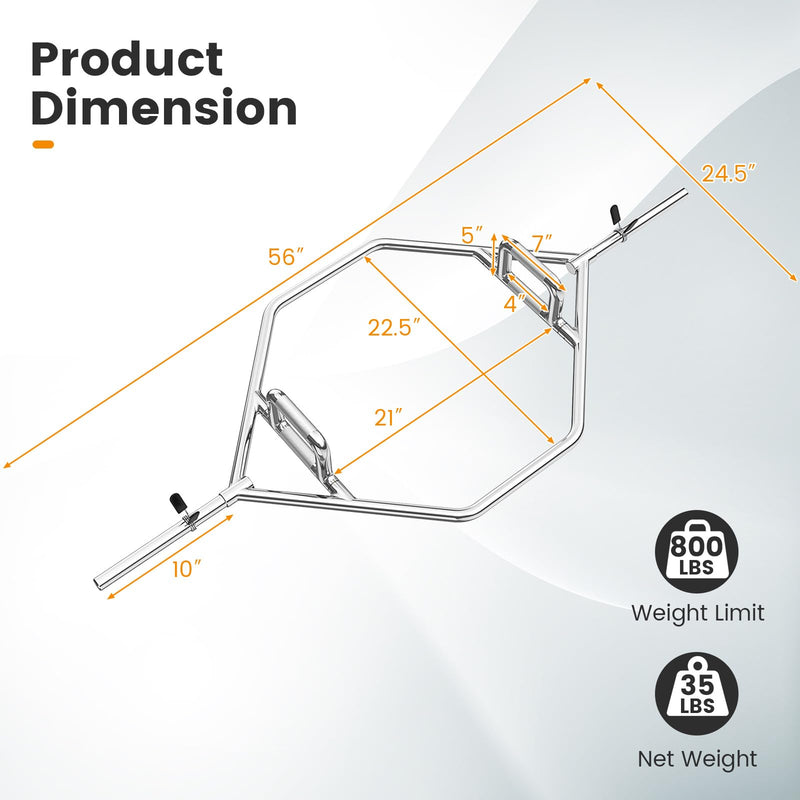 Load image into Gallery viewer, Goplus 56’’ Olympic Hex Trap Bar, Fit 1’’ Weight Plates