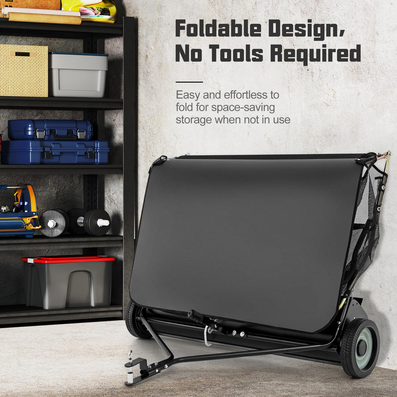 Load image into Gallery viewer, Goplus Lawn Sweeper Tow Behind with Large-Capacity Hopper Bag