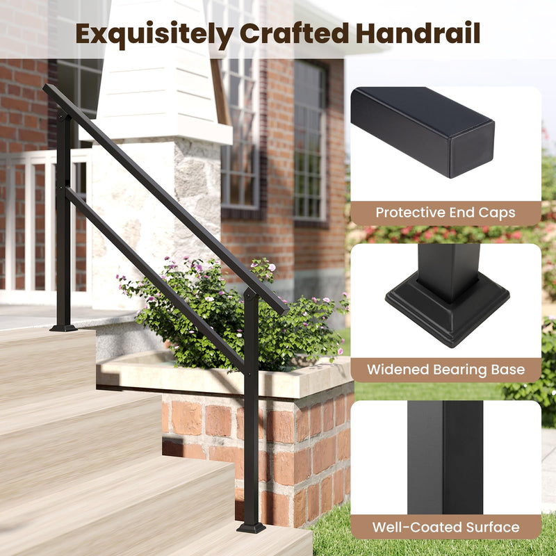 Load image into Gallery viewer, Goplus 330 LBS Staircase Safety Railing with Installation Kit Fits 0-4 Steps