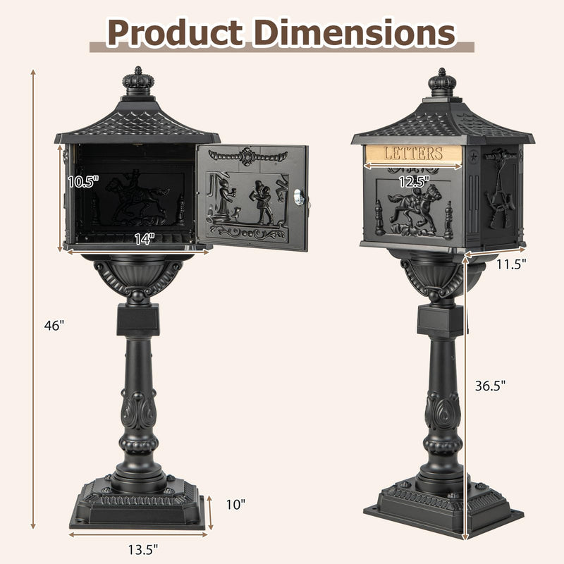 Load image into Gallery viewer, Goplus Cast Aluminum Mailbox with Post